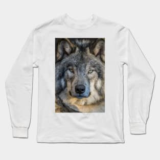 Timber Wolf Portrait Long Sleeve T-Shirt